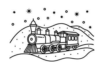 Polar Express Train In Snowstorm