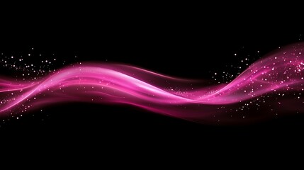 Abstract pink wave design on black background