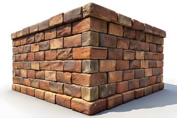 Fototapeta premium Close up of a weathered brick wall corner with texture and detail