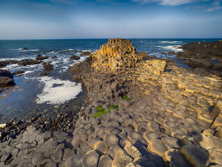 Giant's causeway on the causeway coast, 37,000 hexagonal basalt columns, unesco world heritage site, county antrim, ulster, northern ireland, united kingdom, europe
