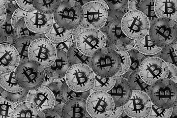 Round bitcoins as symbol of wealth from bitcoins