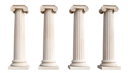 Fototapeta premium Four antique columns against white