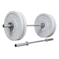 Weightlifting barbell exercise equipment gym fitness training workout on transparent background