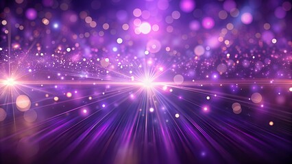 A vibrant abstract background featuring purple lights and bokeh effects creating a sparkling and magical atmosphere with radiant illumination
