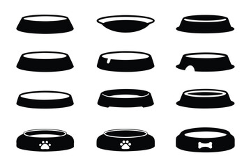 Collection of black bear silhouettes showcasing various poses and activities in a grid layout