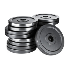 Weight Plates Fitness Equipment Bodybuilding Training Gym Accessories on transparent background