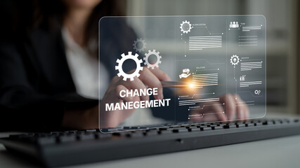 Change management strategy combining innovation, globalization, and teamwork to enable business...