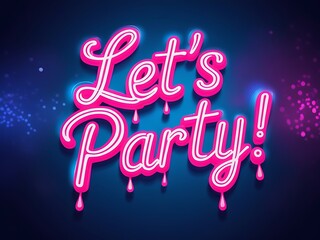 Neon Party Invitation Design.