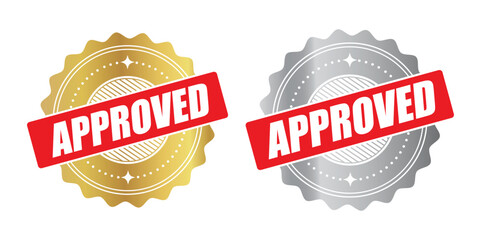 Golden Approved Stamp Label – Premium Vector Seal for Official Validation, Quality Assurance, and Product Certification
