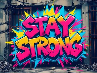 Stay Strong Graffiti Wall Art. (1)