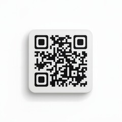 Modern white qr code on a clean white background