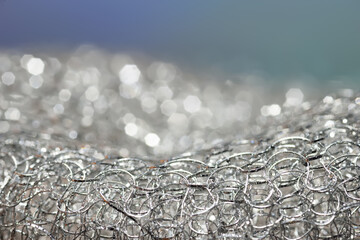 Abstract texture. Metal wire close-up. Macro photography