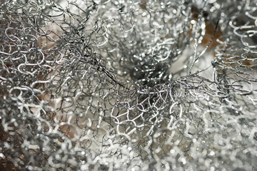 Abstract texture. Close-up of tangled metal wire