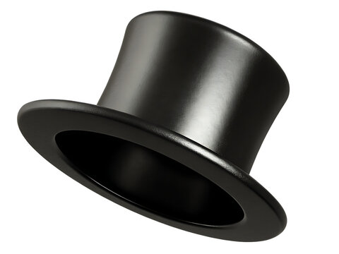  classic black top hat for magician isolated  on white background PNG, AI GENERATED