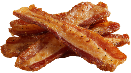 crispy bacon png fried bacon strips png crunchy pork belly png breakfast bacon png transparent background image