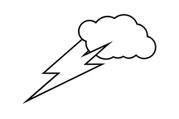 Minimal Lightning Bolt Striking From Cloud