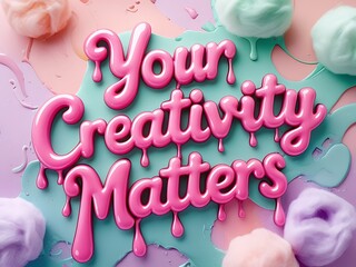 Creativity Matters Pastel Drip Art.