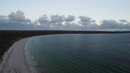 Drone picture over hyams beach in jervis bay australia