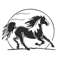 Fototapeta premium Black Galloping Horse Icon Design