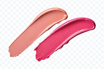  realistic 3d smooth glossy lipstick or paint swatch smear smudge in different color style isolated on white background