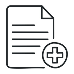 Obraz premium Medical document with health symbol icon on white background. Vector illustration