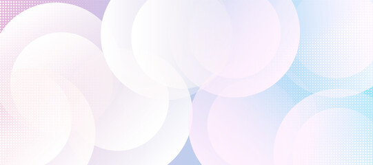 Minimalist banner background. halftone dots decoration, pastel colorful, pink and blue gradations. Circle effect style geometric, abstract background