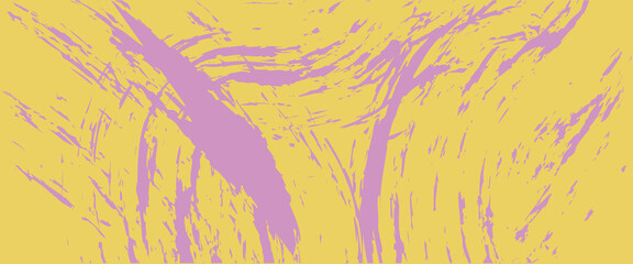 Vibrant abstract background with bold lavender brush strokes over a bright yellow canvas. Great for modern designs, expressive art, or colorful poster projects. Grunge texture with dynamic movement.