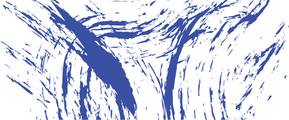 Abstract dark background with bold blue brush stroke texture on black canvas. Ideal for grunge-style posters, edgy designs, or artistic backdrops. High-contrast composition with raw energy.