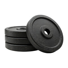 Stacked Strength Heavy Weight Plates for Fitness Gym Equipment Iron on transparent background