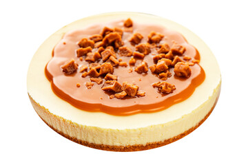 Cheesecake salted caramel sweet dessert fresh delicious gourmet food background on the table rustic food top view copy space