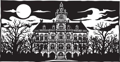 Obraz premium Drawing of a historic building with classical architecture, isolated on a white background. Classical architecture vector.