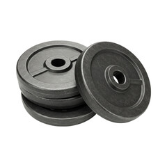 Stack of Weight Plates Iron Gym Equipment Fitness Training Strength on transparent background
