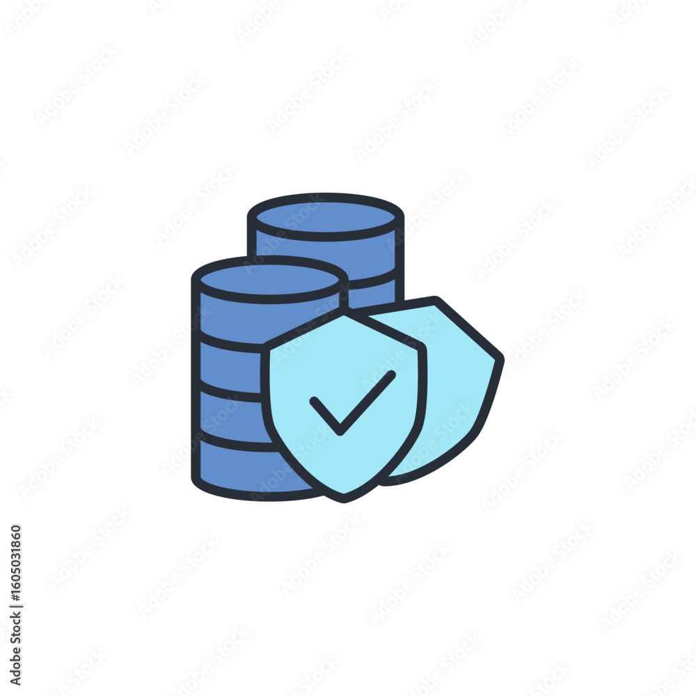 Poster data privacy icon. vector.editable stroke.linear style sign for use web design,logo.symbol illustrat