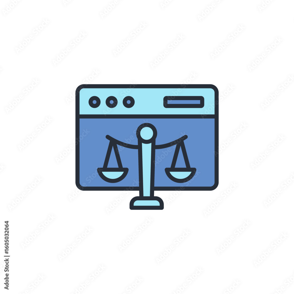Poster digital rights icon. vector.editable stroke.linear style sign for use web design,logo.symbol illustr