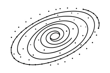 Galaxy Swirl With Dotted Orbits