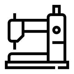 Icono de industria textil. Máquina de coser.  Confección industrial y manufactura. Ilustración vectorial. 