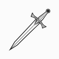 Vector black sword icon. Adobe Illustrator Artwork