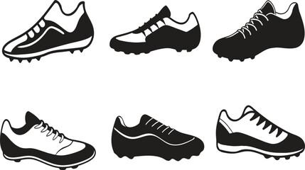set of shoes vector illustration, Collection of football cleats vector