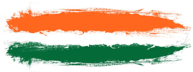 Creative Indian flag tricolor brush stroke style illustration with detailed textured paint effect in saffron, white, and green shades ideal for Independence Day designs and digital creative projects