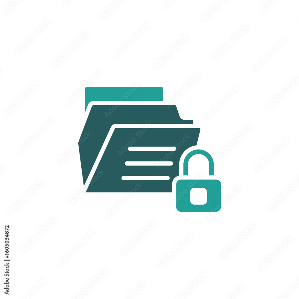 Poster data security icon. vector.editable stroke.linear style sign for use web design,logo.symbol illustra