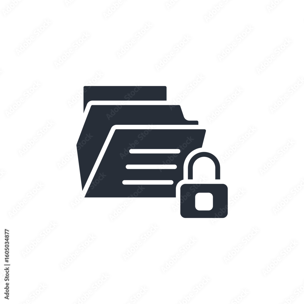 Poster data security icon. vector.editable stroke.linear style sign for use web design,logo.symbol illustra