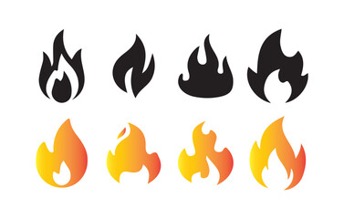  Gradient Fire Icons Set. Vector Illustration eps 10