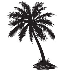 Obraz premium Palm Tree Island Silhouette Clipart