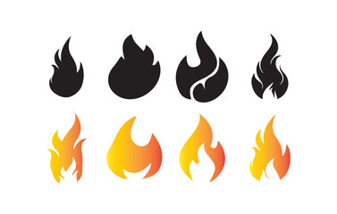 Gradient Fire Icons Set. Vector Illustration eps 10