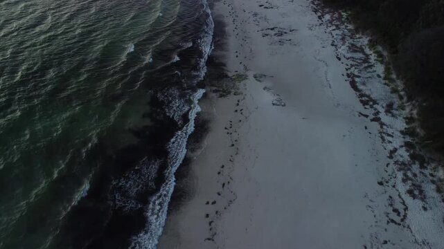 Drone sot over long beach in Jervis Bay australia