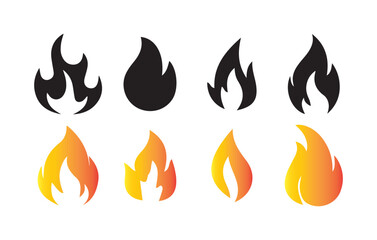  Gradient Fire Icons Set. Vector Illustration eps 10