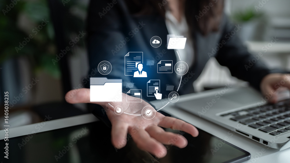 Poster document management system for secure file storage, organized access, and efficient digital workflow