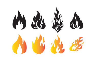  Gradient Fire Icons Set. Vector Illustration eps 10