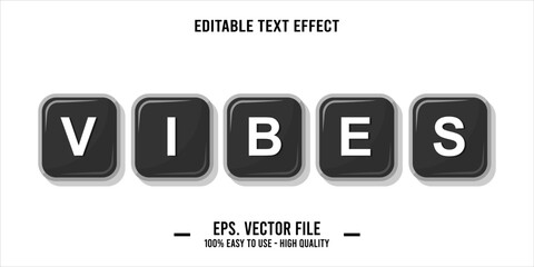 vibes, happy and funny text effect with editable text