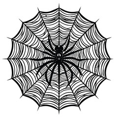 Black spider web with arachnid spiderweb creepy